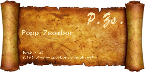 Popp Zsombor névjegykártya